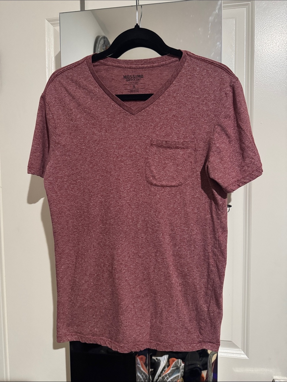 Mossimo Supply Co. Men's V-Neck Pocket T-Shirt - Maroon Heather